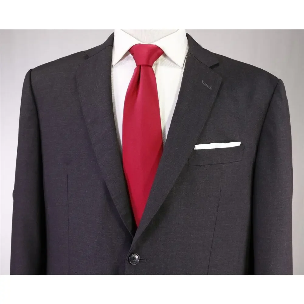 Tommy Hui Bespoke Tailored Charcoal Gray 2-Btn Wool Suit 42S